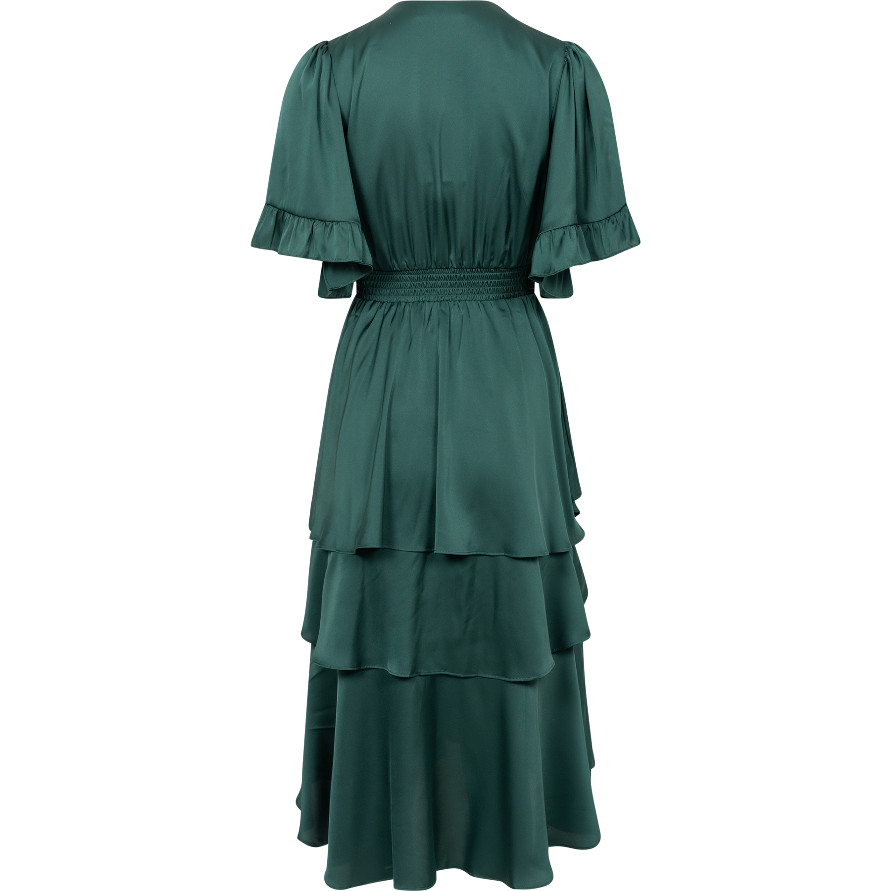 Joy Dress Solid W Tiered Skirt - Green