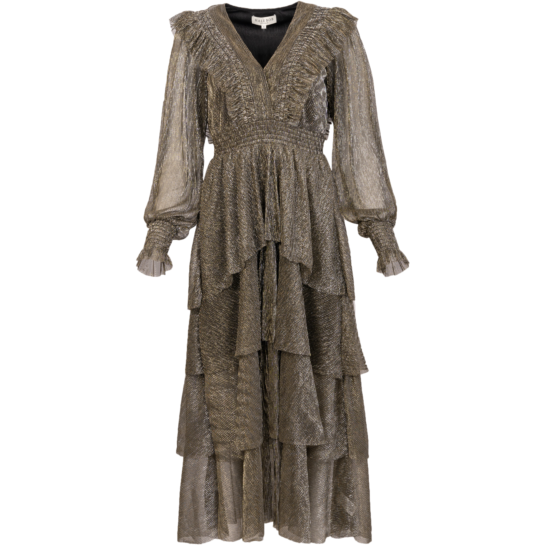 Lyna Dress Lurex Crinkle - Black