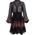 Georgette Mini Dress - Midnight Bouquet
