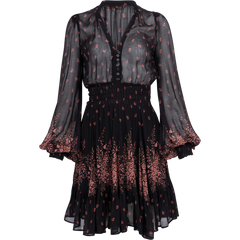 Georgette Mini Dress - Midnight Bouquet