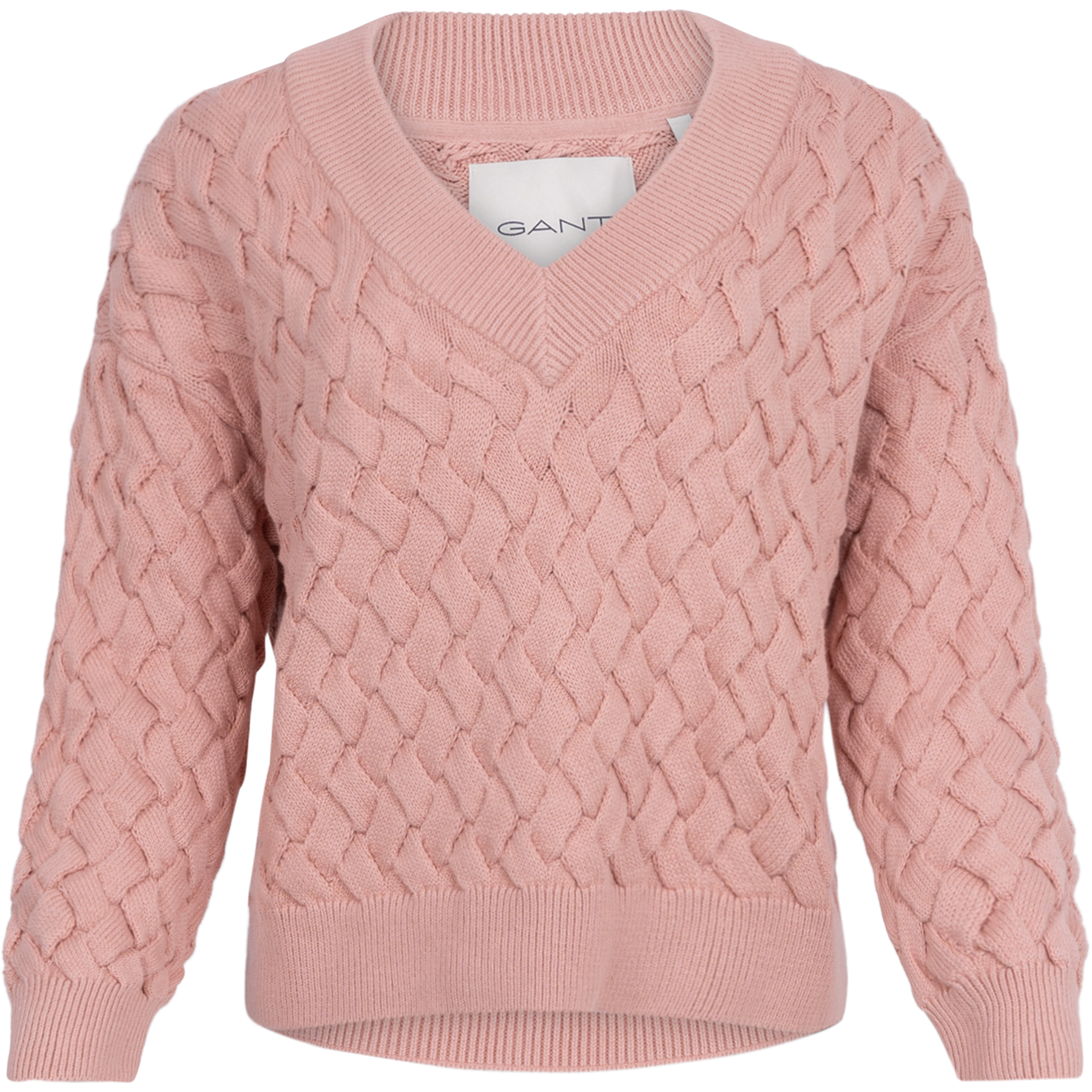 Textured Cotton V-Neck - Autumn Sunset