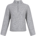Chastine Peggy M Zip Pullover - Light Grey Melange