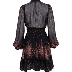 Georgette Mini Dress - Midnight Bouquet