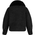 Charlie Jacket Wool Boucle Thick Faux Fur - Black