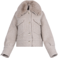 Charlie Jacket Wool Boucle Thick Faux Fur - Crème