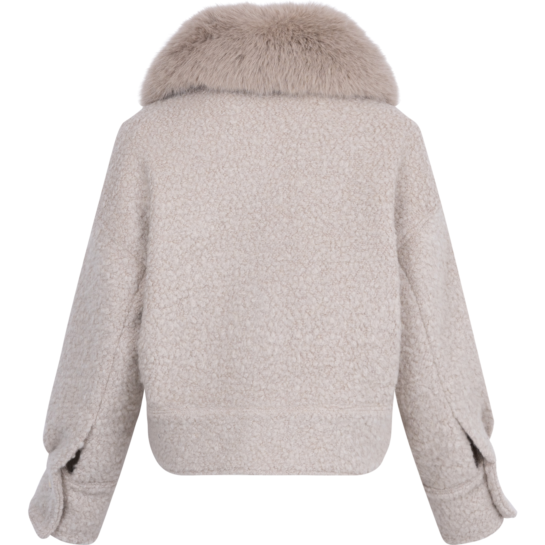 Charlie Jacket Wool Boucle Thick Faux Fur - Crème