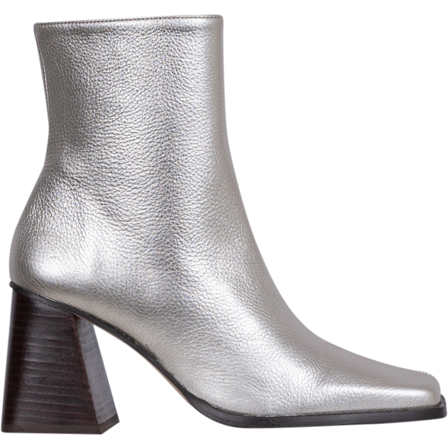 South Leather Ankle Boots - Shimmer Silver