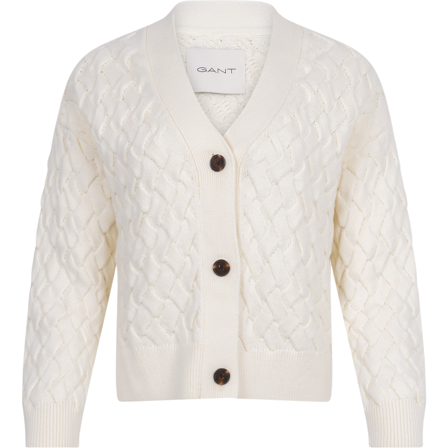 Textured Cotton Cardigan - Cream