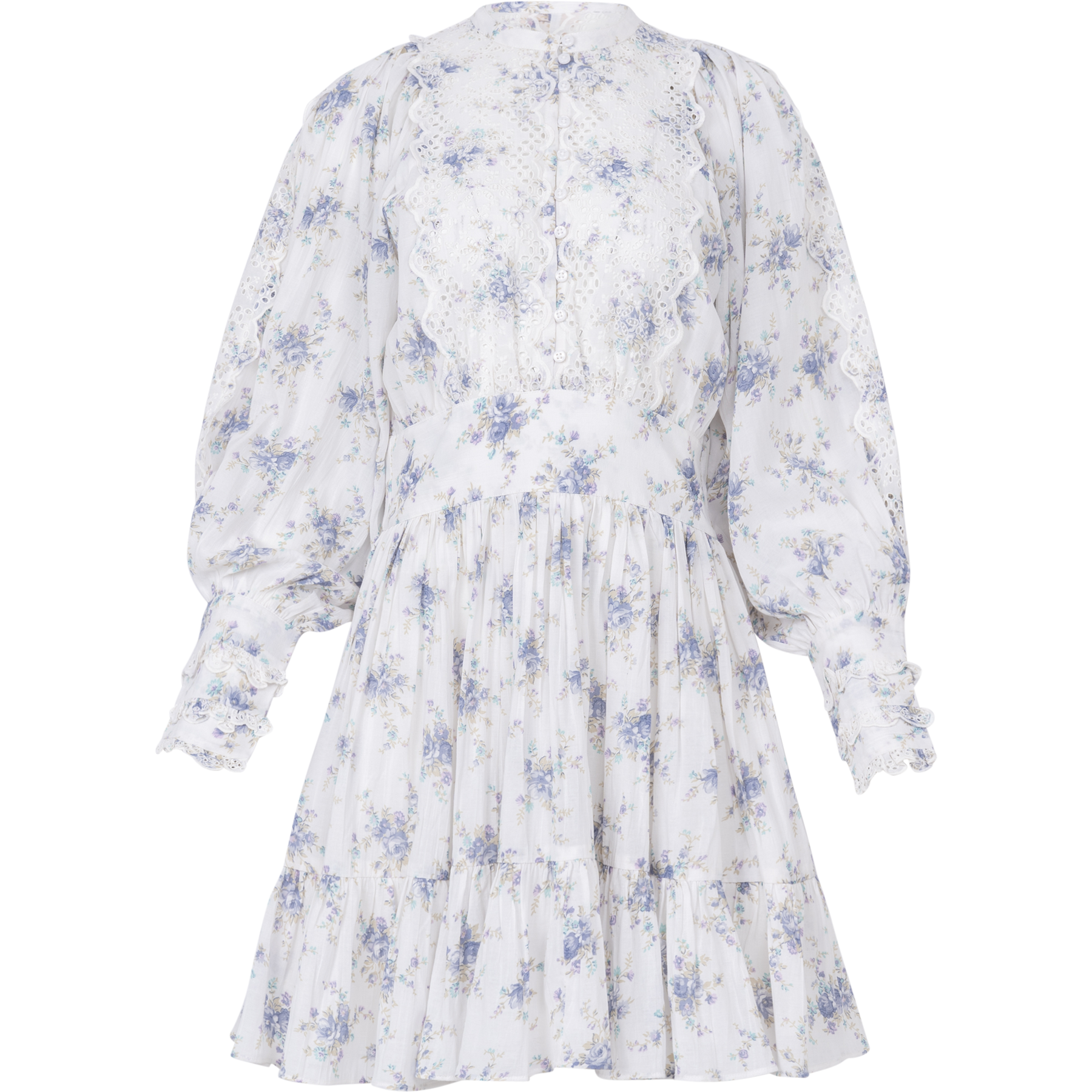 Cotton Slub Mini Dress - Flower Buds