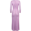 Rhinestone Mesh Maxi Dress - Pink