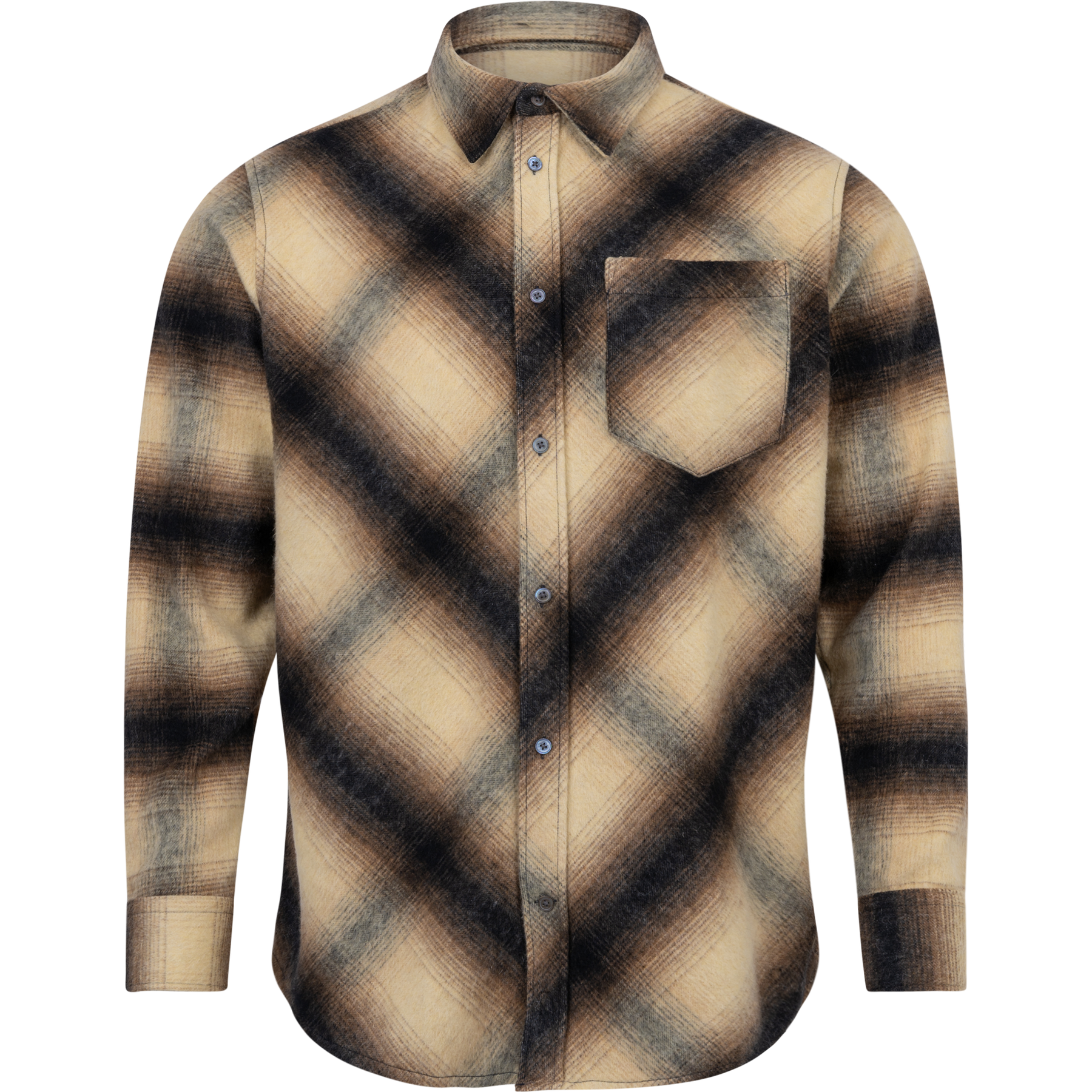 Nico Bias Flannel Shirt - Cream