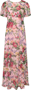 Dotted Georgette Maxiklänning - Pink Blossom