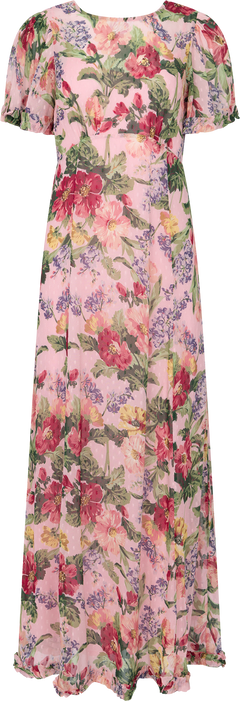 Dotted Georgette Maxi Dress - Pink Blossom