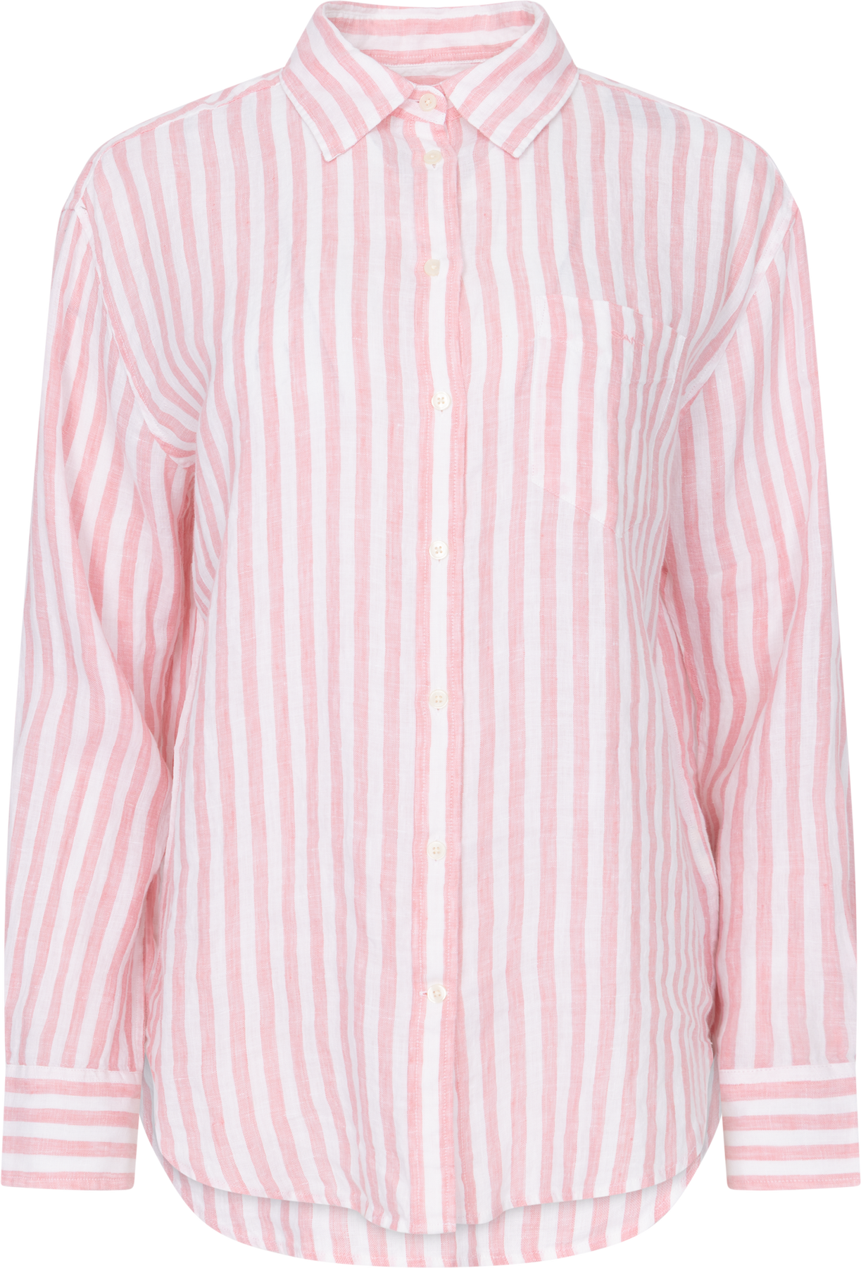 Rel Striped Linen Shirt - Geranium Pink