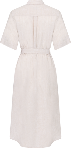 Reg Linen Ss Shirt Dress - Dry Sand