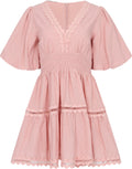 Elvira V-Neck Mini Dress - Blush