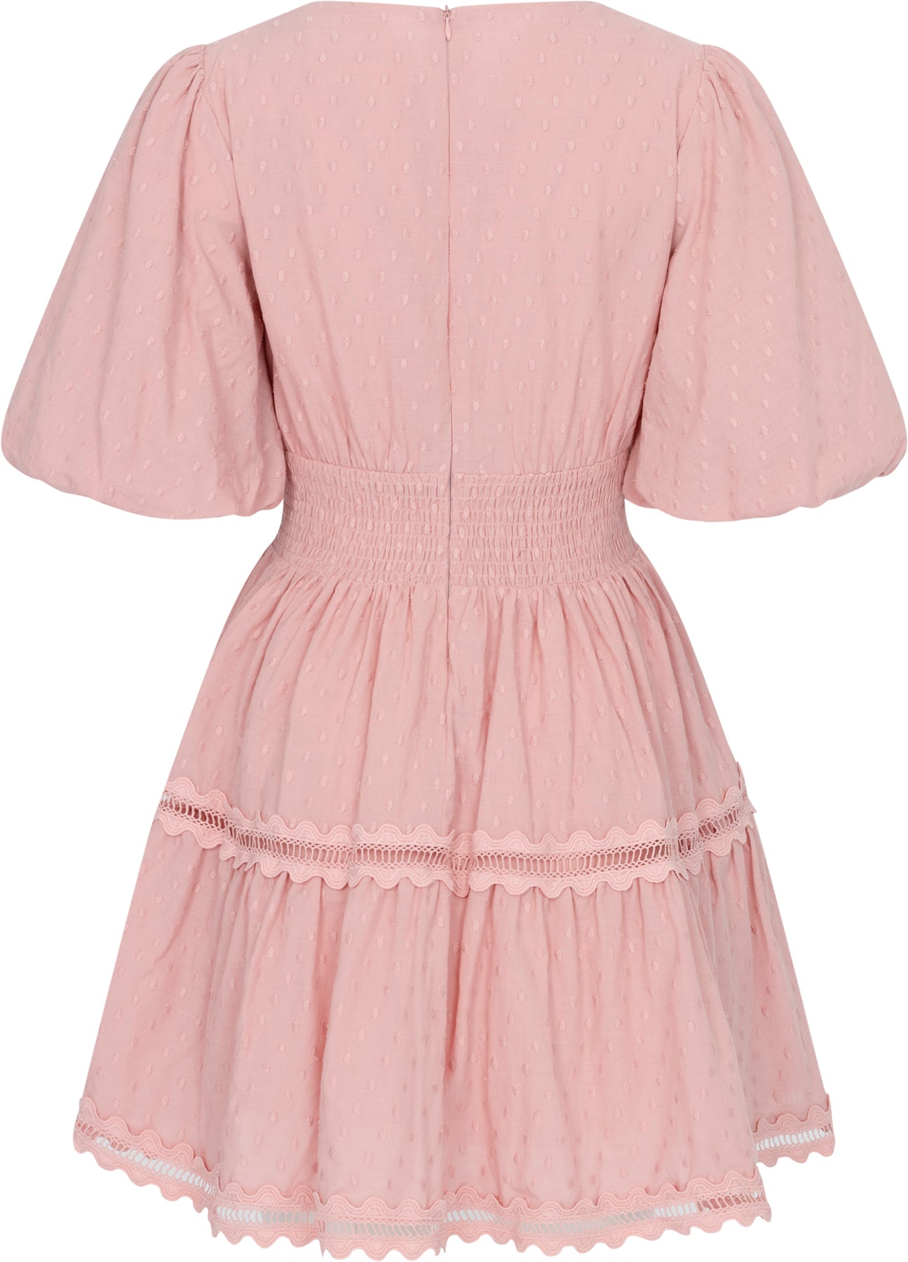 Elvira V-Neck Mini Dress - Blush
