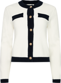 Jeanette Contrast Cardigan - Off White