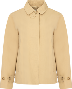 Short Cotton Car Coat - Oak Beige