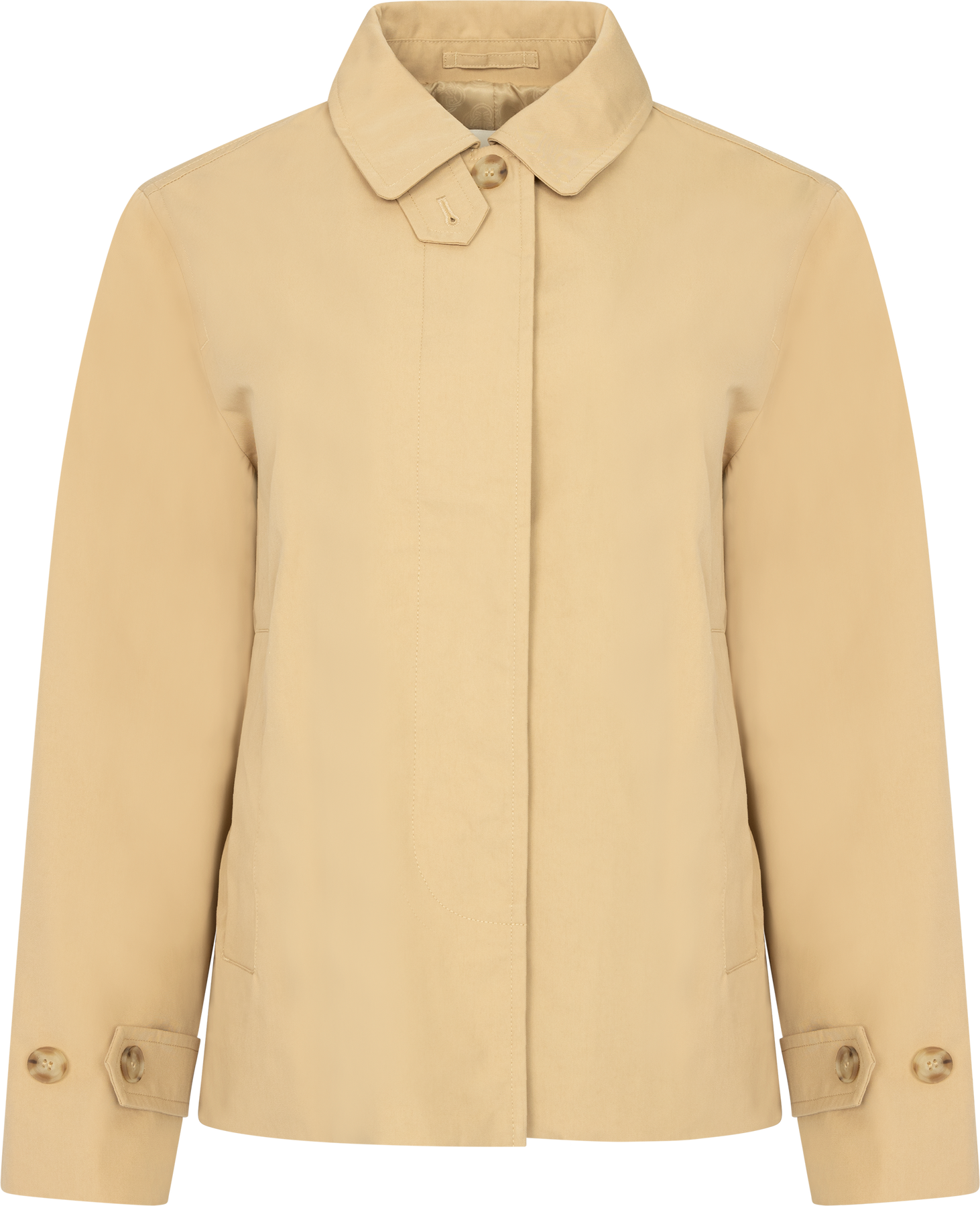 Kort bomullscarcoat - Oak Beige
