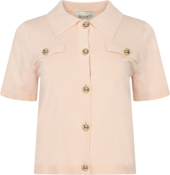 Helen Polo Knit Cardigan - Apricot