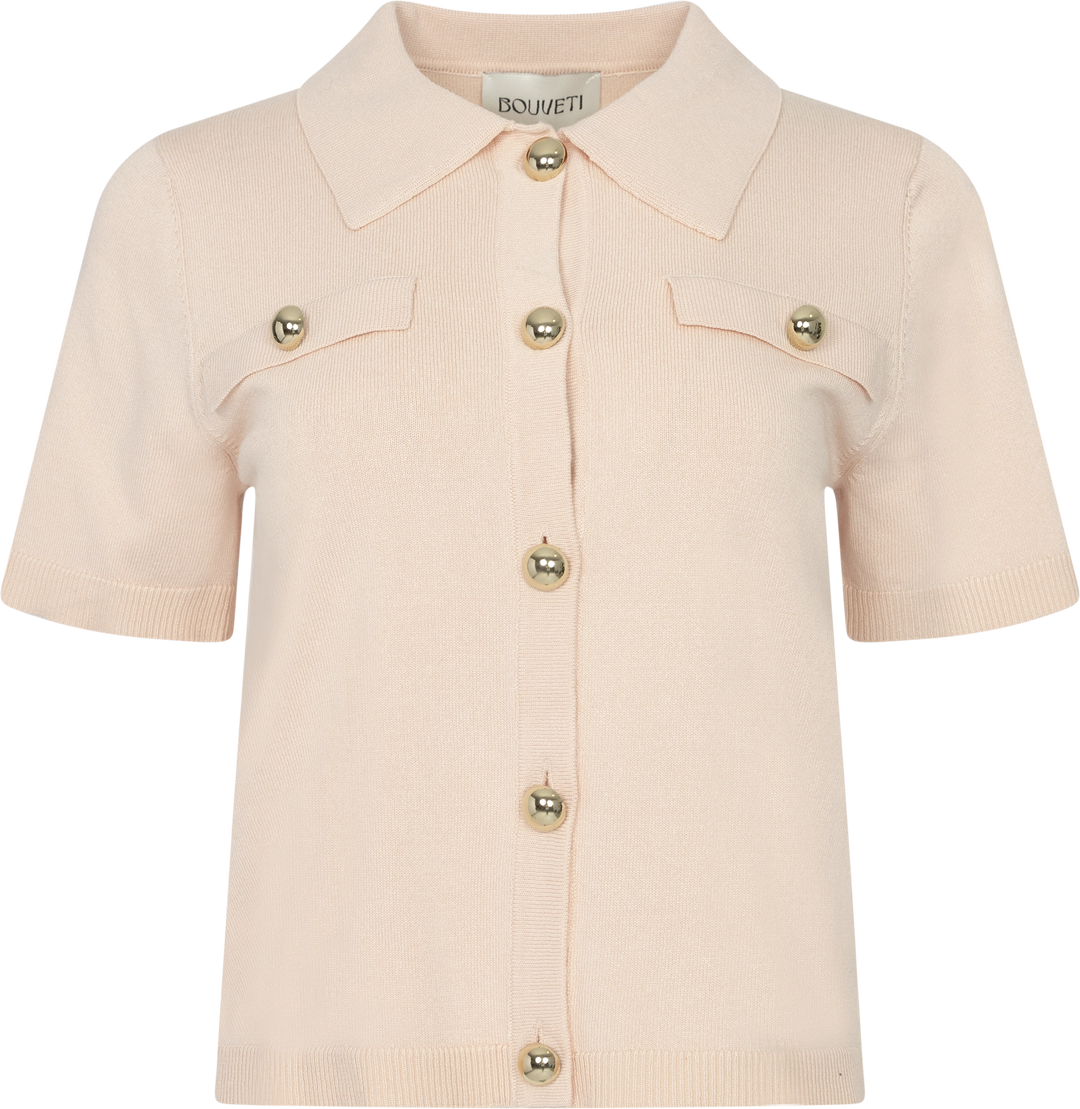 Helen Polo Knit Cardigan - Apricot