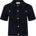 Helen Polo Knit Cardigan - Marinblå