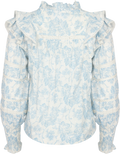 Vårun Flower Dobby Blus - Blue Dobby Flower