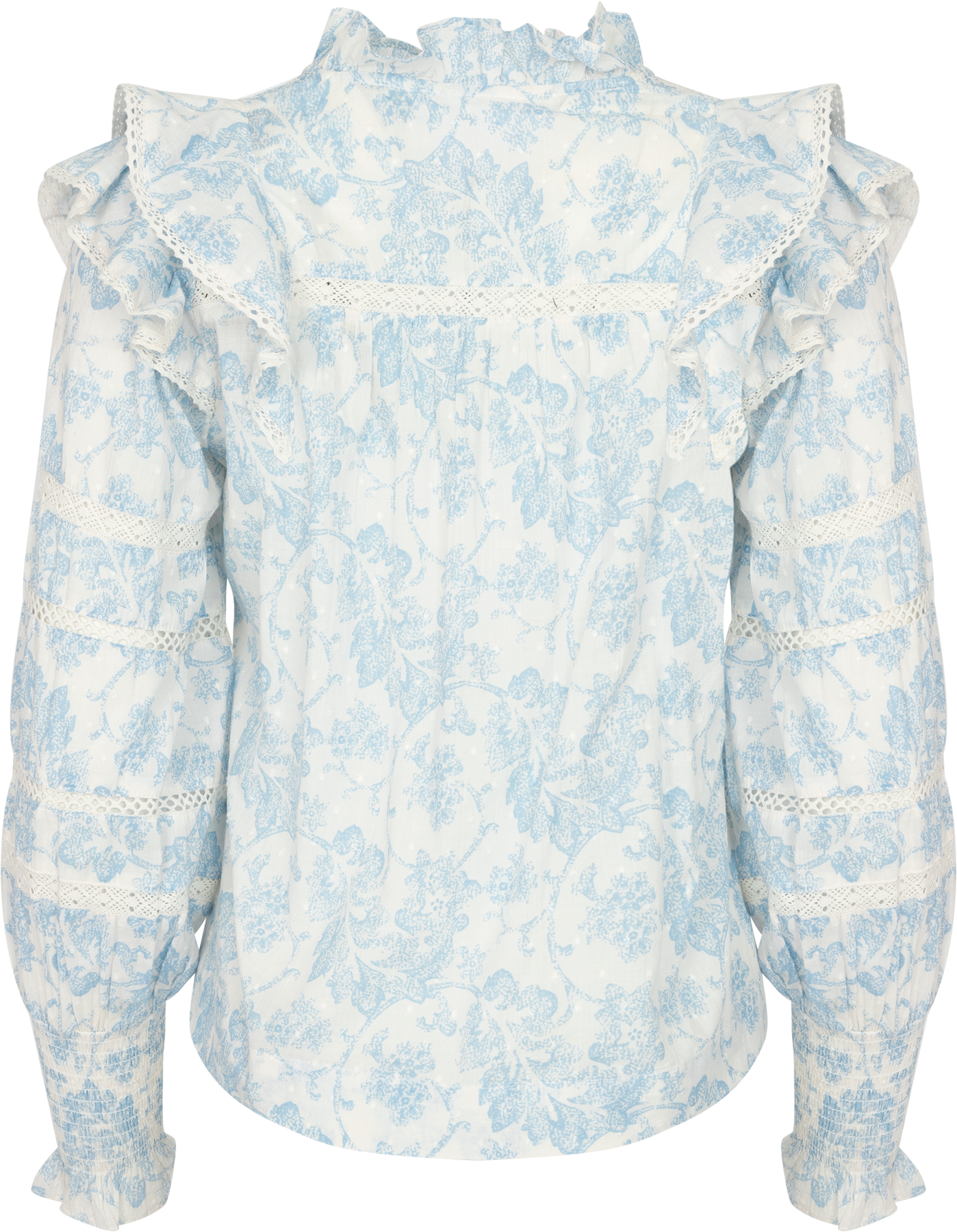 Vårun Flower Dobby Blus - Blue Dobby Flower