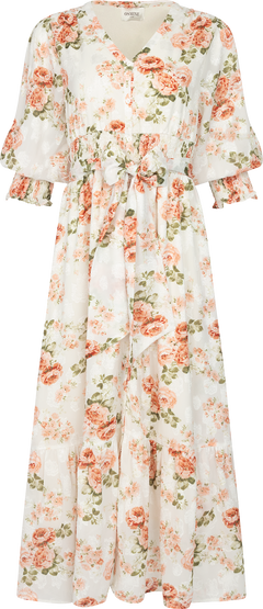 Gyri Flower Garden Dress - Coral