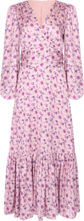 Lana Satin Maxi Dress - Rosa Blommig