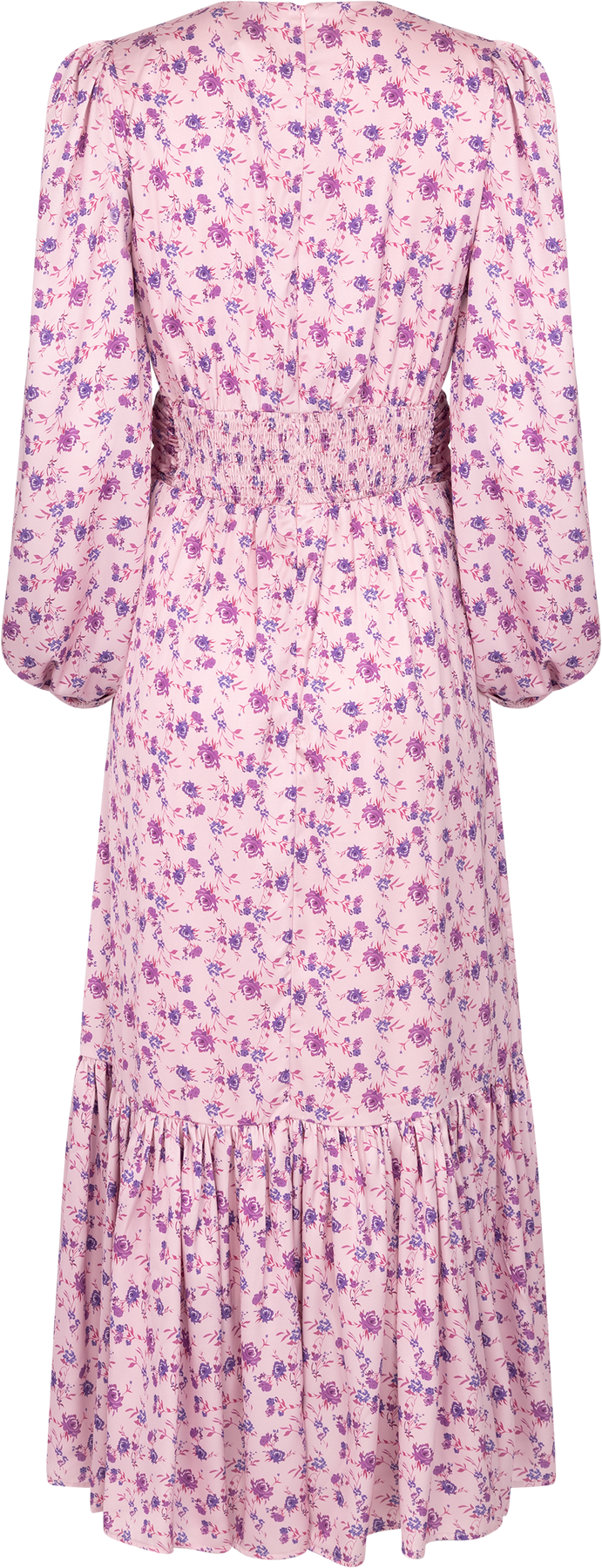 Lana Satin Maxi Dress - Rosa Blommig