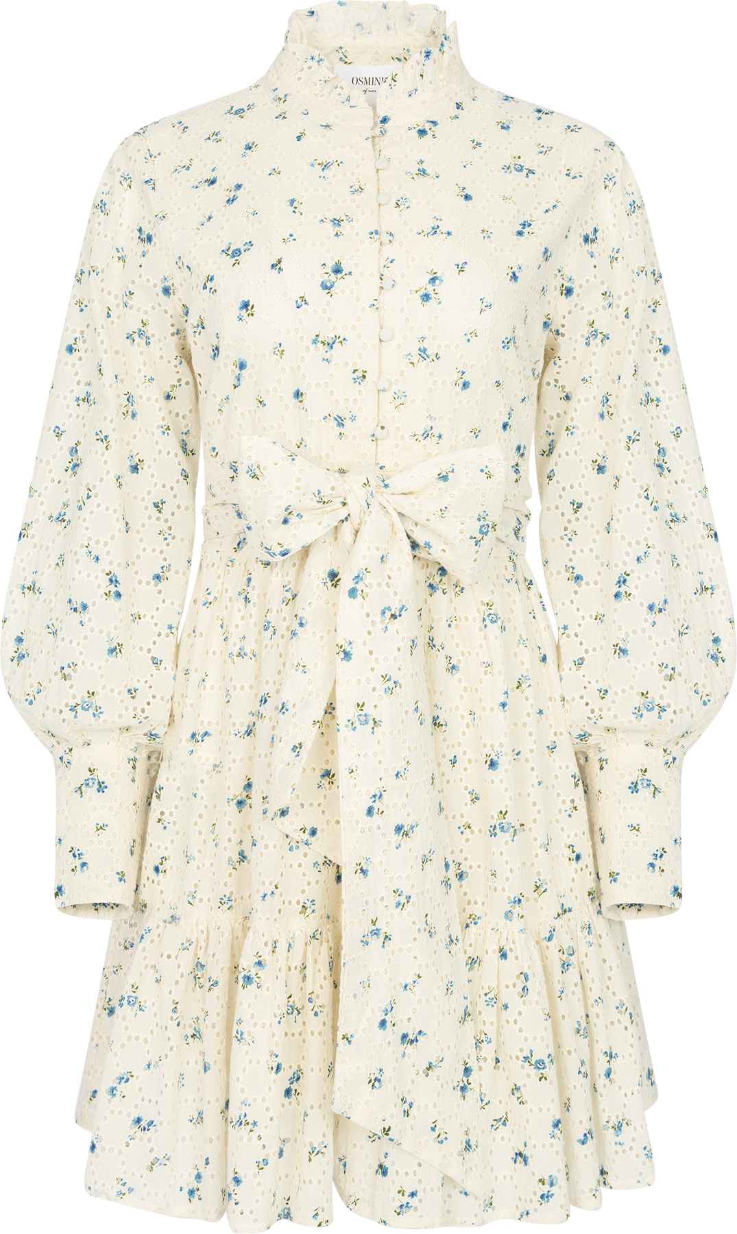Liv Broderie Anglais-klänning - Blå