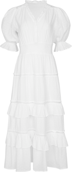Vera Dobby Dress - White