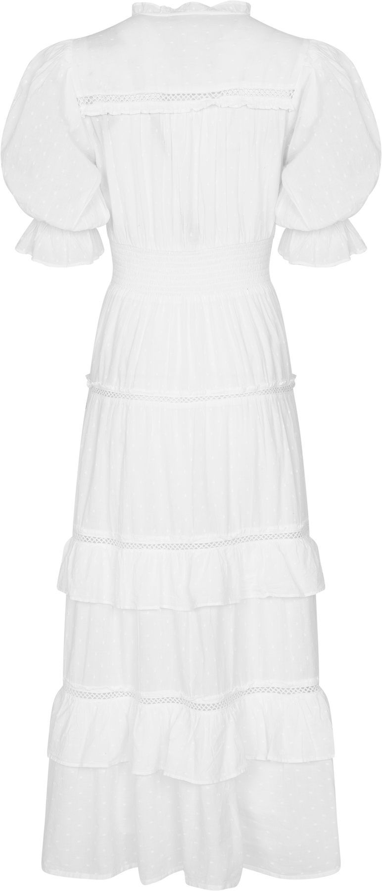 Vera Dobby Dress - Vit