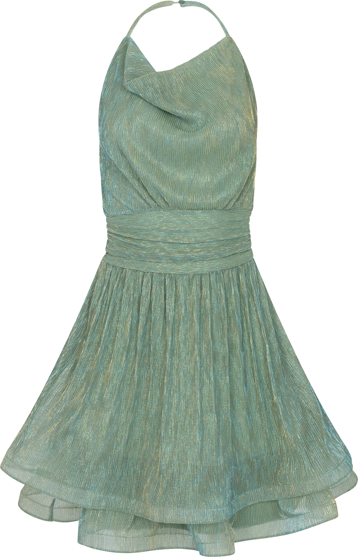 Line Chiffon Dress - Ljusgrön