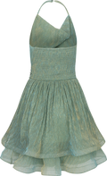 Line Chiffon Dress - Ljusgrön