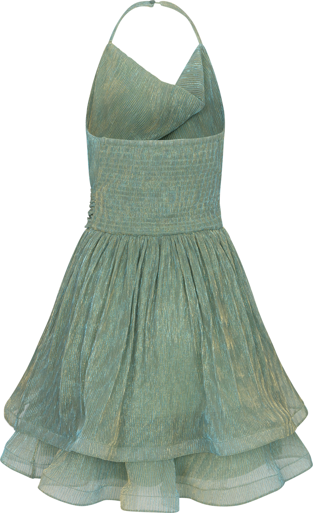 Line Chiffon Dress - Ljusgrön