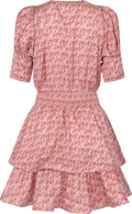 Jade Flower Satin Dress - Korall