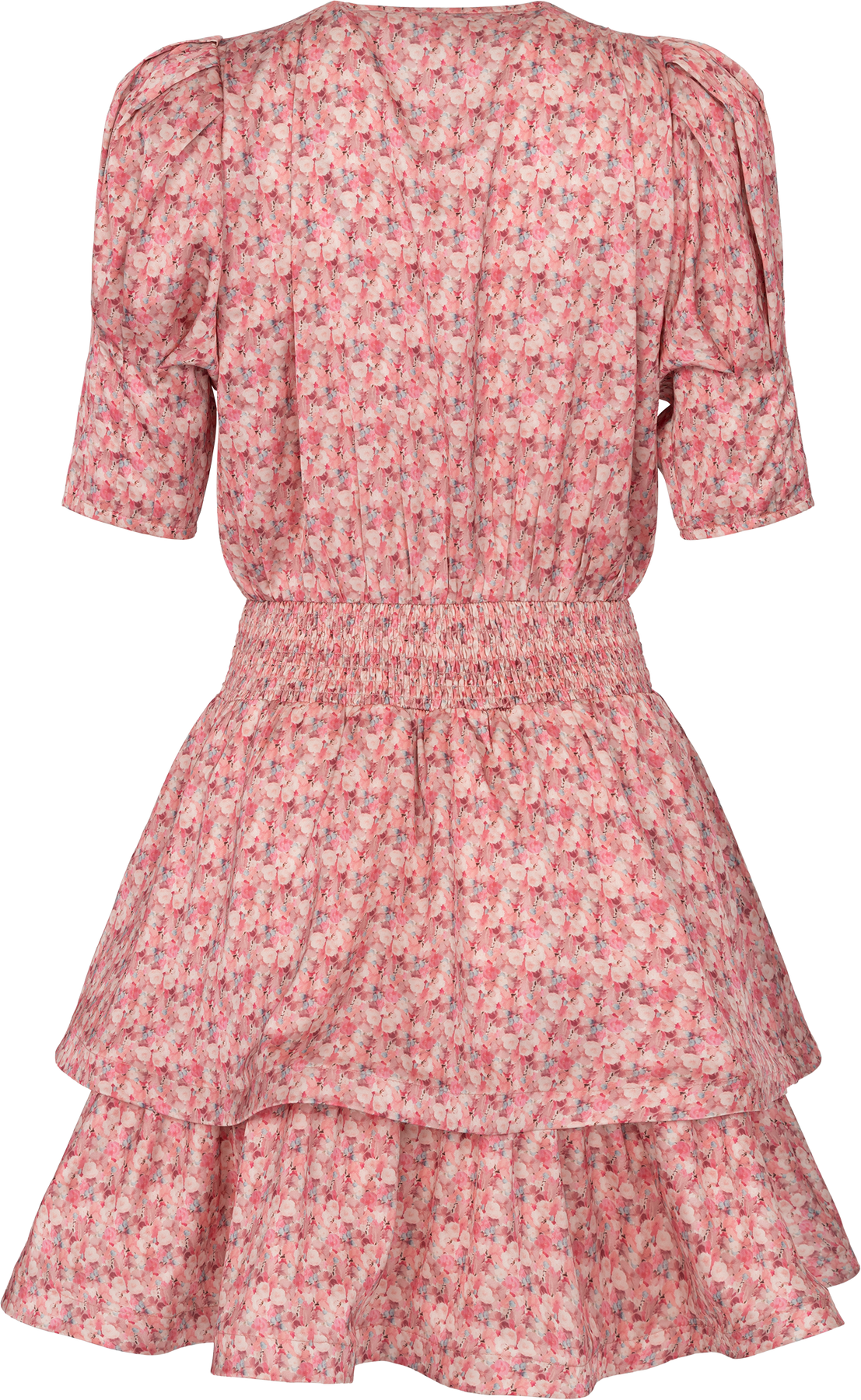 Jade Flower Satin Dress - Korall