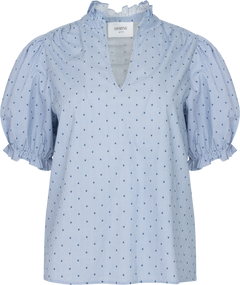 Signy Stripe Emb Blouse - Blue Stripe