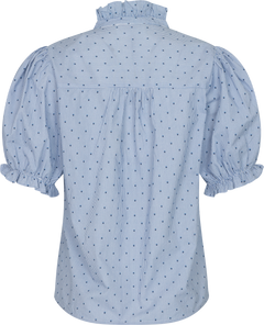 Signy Stripe Emb Blouse - Blue Stripe