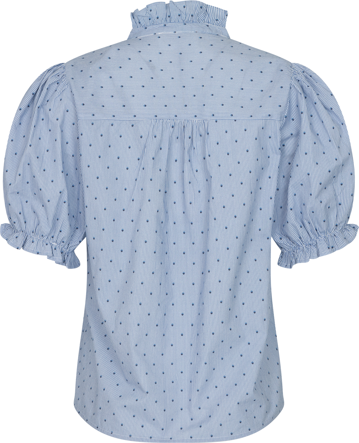 Signy Stripe Emb Blouse - Blå rand