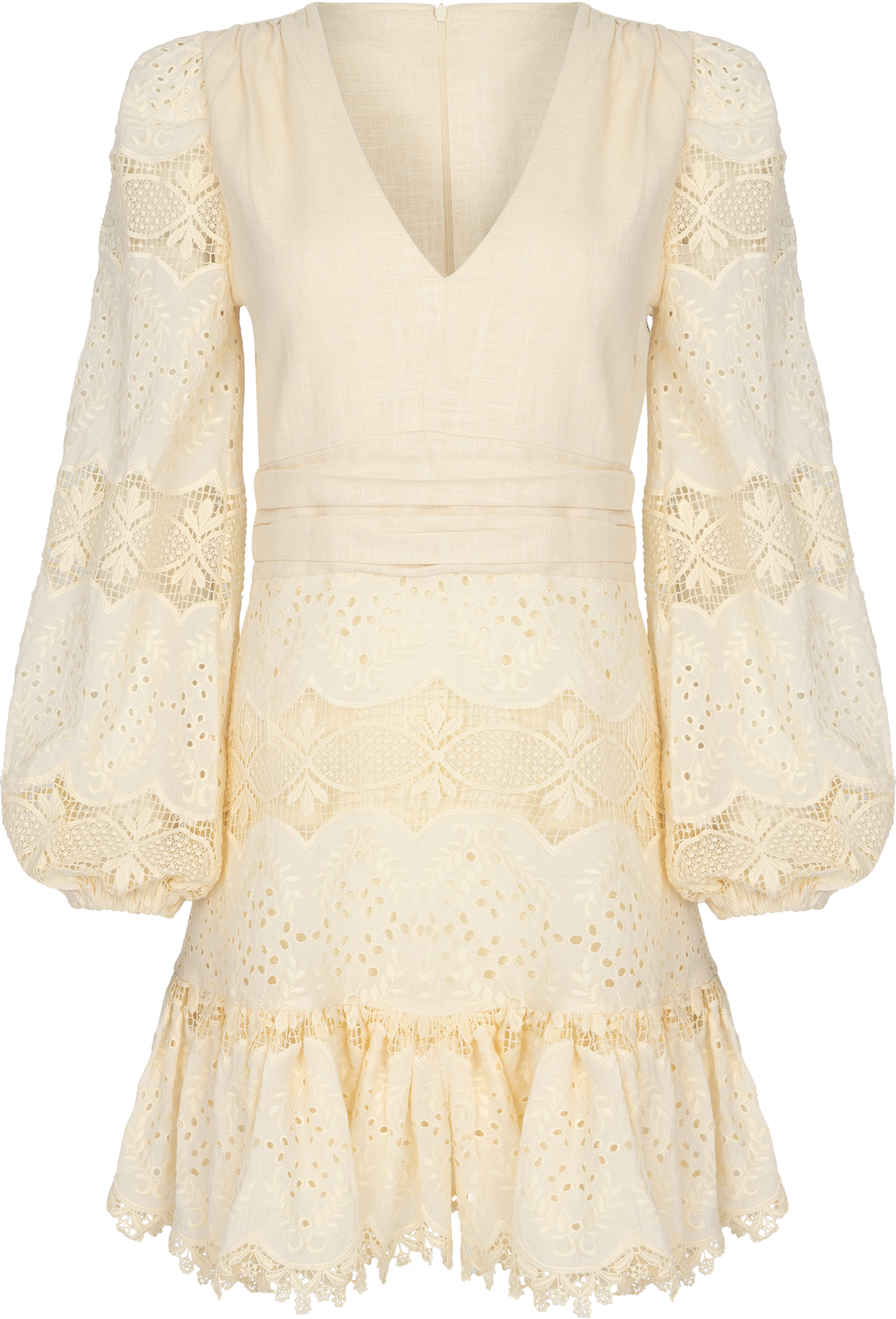 Lani Lace Mini Dress - Creme