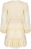 Lani Lace Mini Dress - Creme