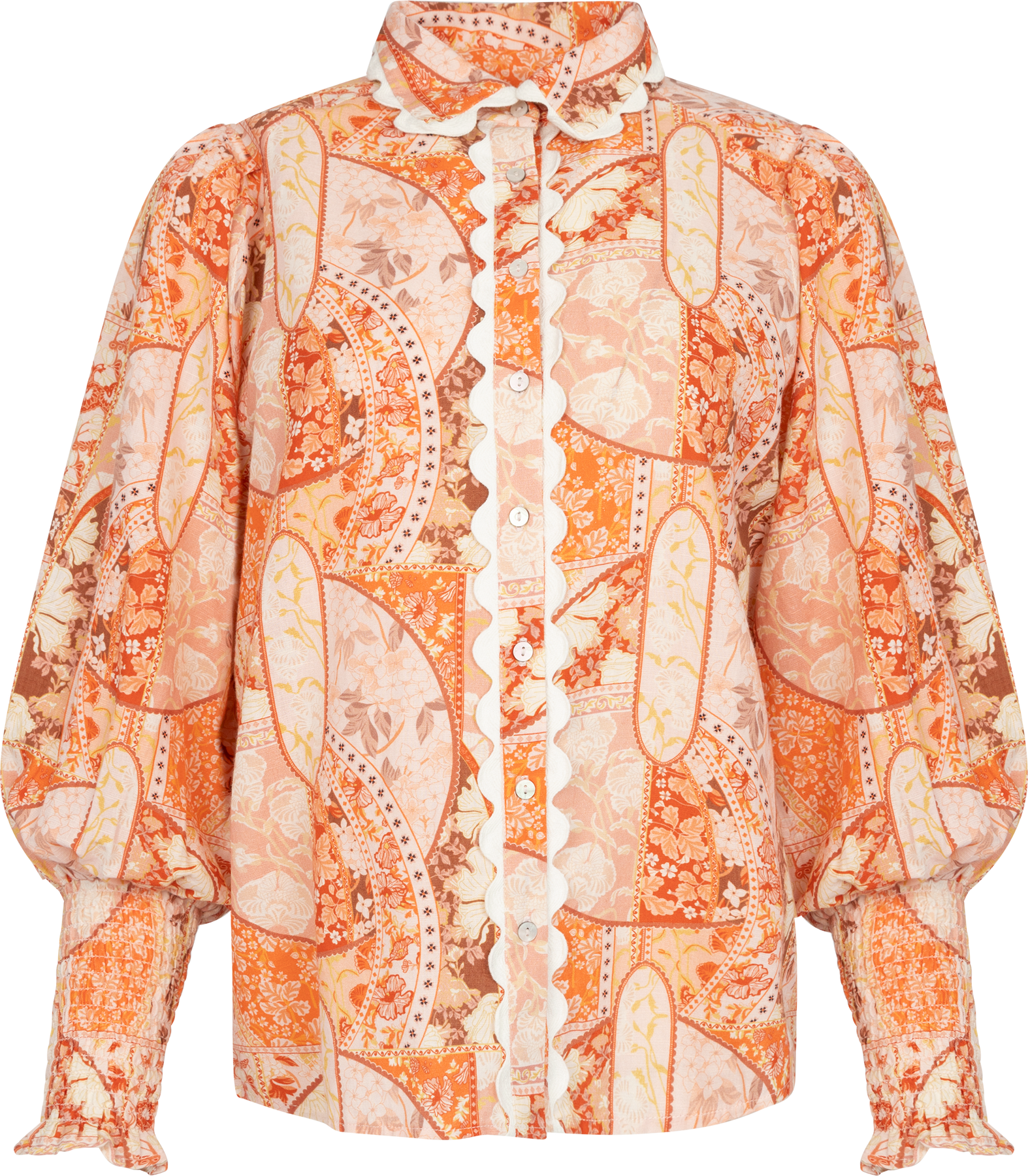 Sibba Patchwork Blus - Korall
