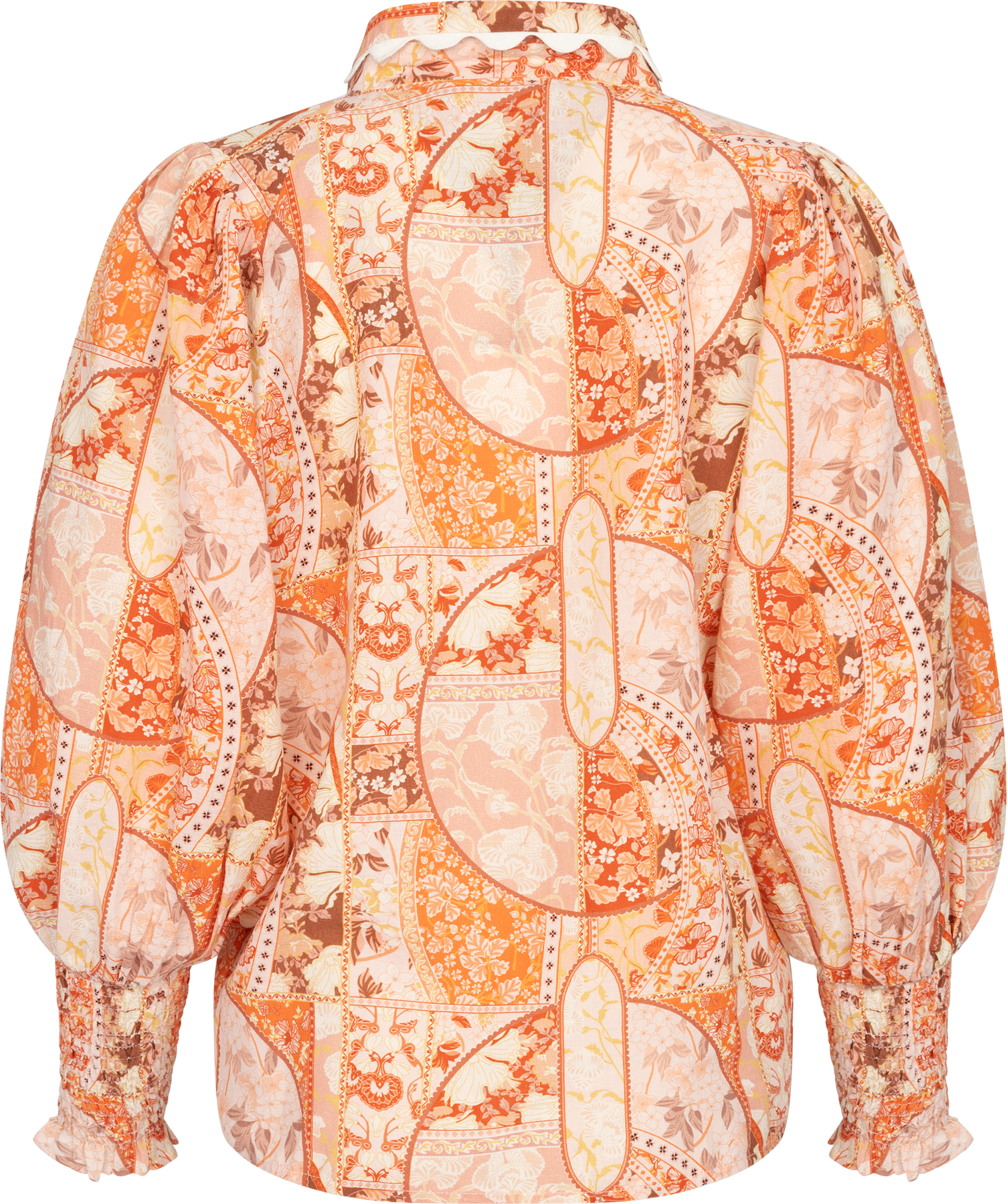 Sibba Patchwork Blus - Korall