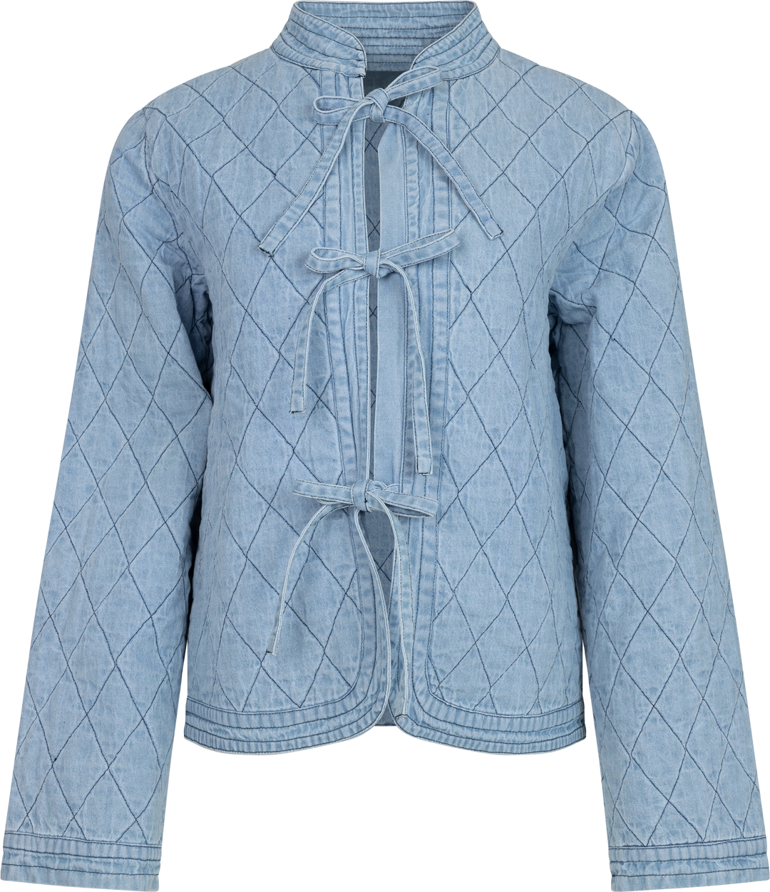 Emma Tieband Quilt Jacket - Blue