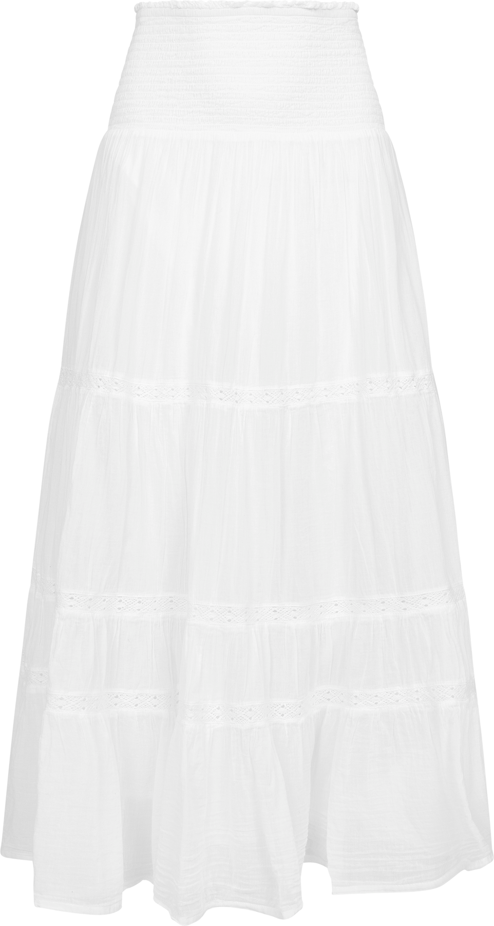 Vendla Voile High Smock Skirt - Vit