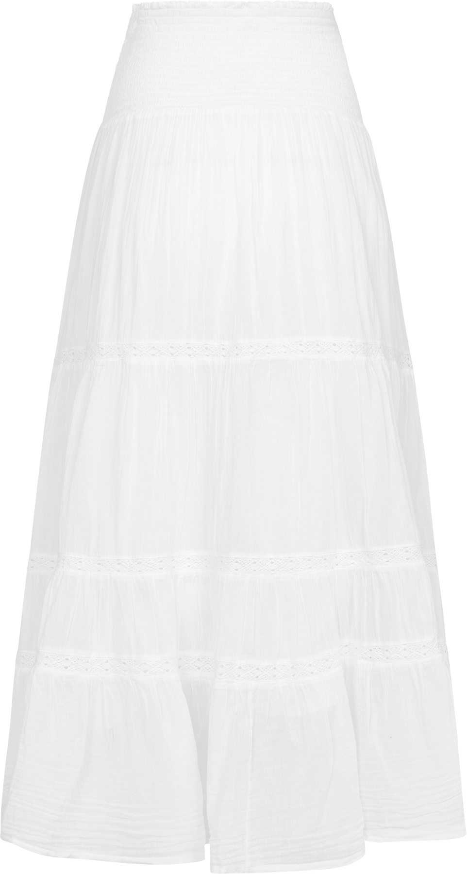 Vendla Voile High Smock Skirt - Vit